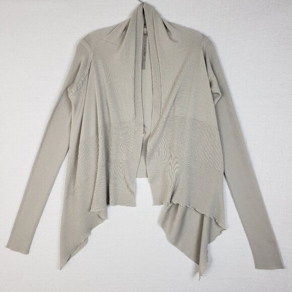 RICK OWENS Babel ss19 Virgin Wool Wrap Cardigan Rasato-Knit size L - Picture 3 of 16